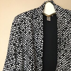 Kenar black & white open front jacket | medium